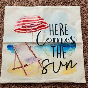 Here Comes the Sun Throw Pillow 17x17"  Pillow Covers, Retro Pillows,Home Decor.